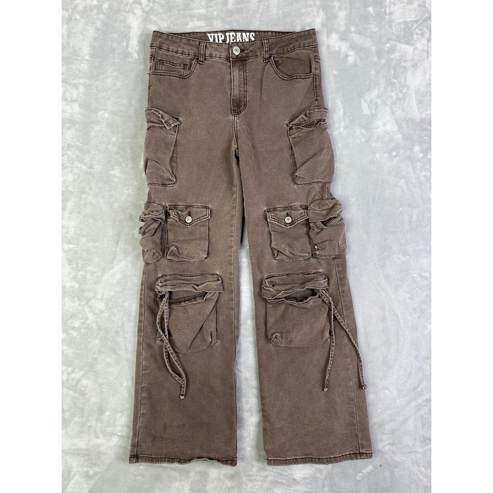 VIP Jeans Multi-Pocket Cargo Denim Pants Women's Size 13/31